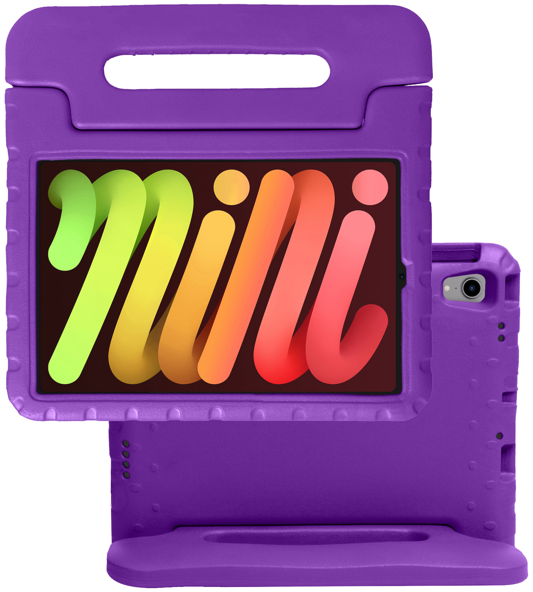 NoXx Hoesje Geschikt voor iPad Mini 6 Hoesje Kinderhoes Shockproof Hoes Kids Case - Paars