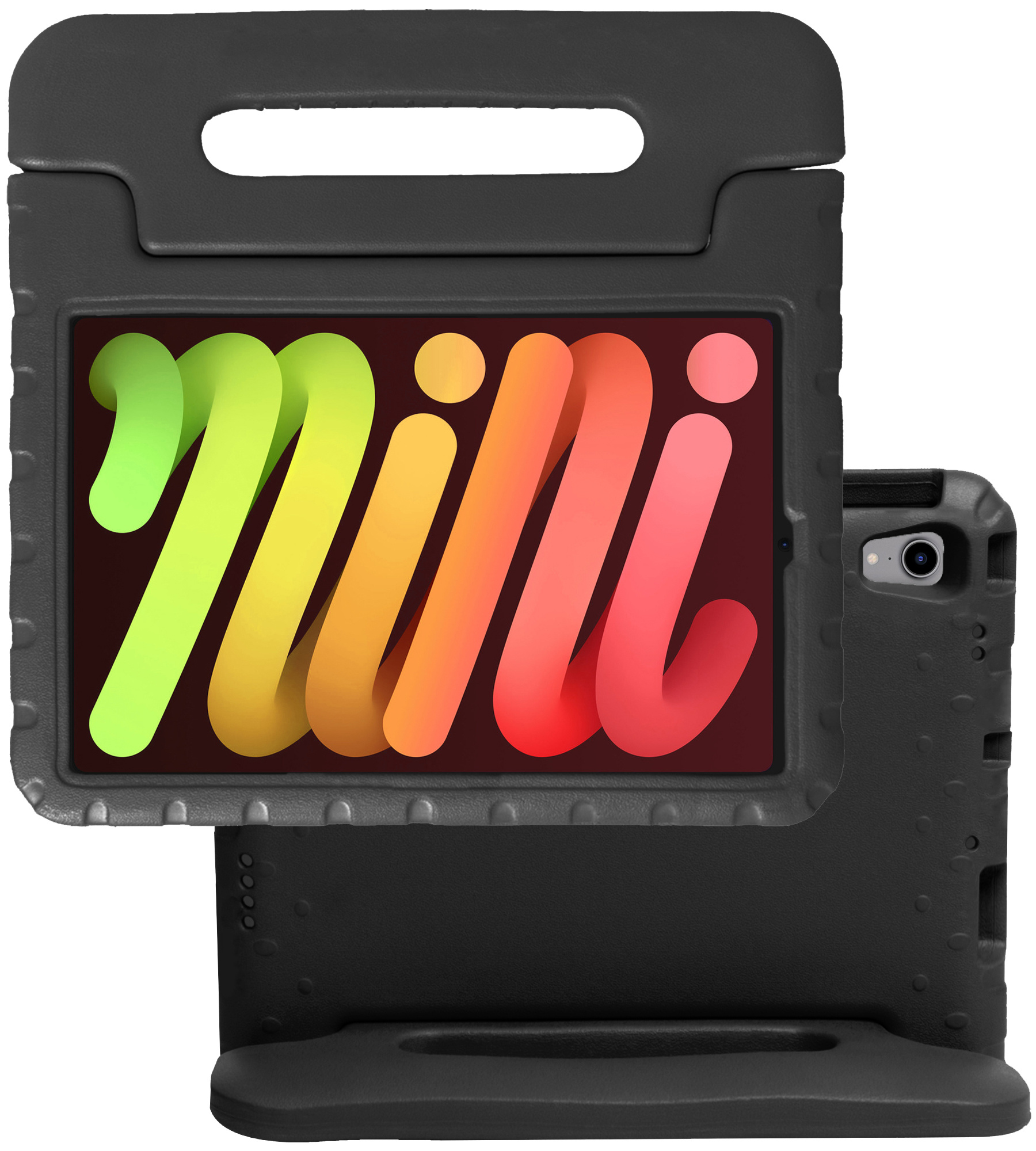 NoXx Hoesje Geschikt voor iPad Mini 6 Hoesje Kinderhoes Shockproof Hoes Kids Case - Zwart
