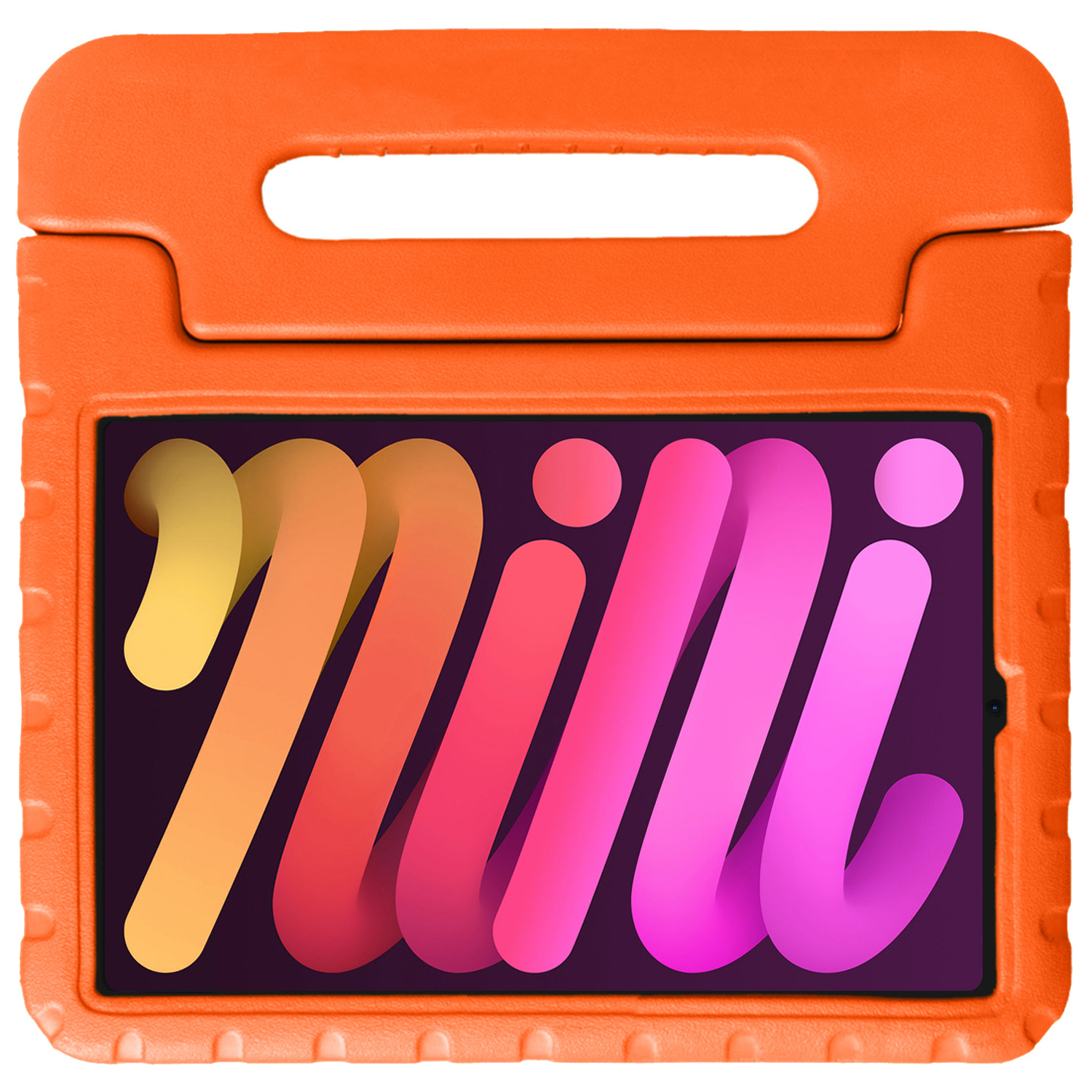 Nomfy Hoes Geschikt voor iPad Mini 6 Hoes Bumper Kindvriendelijk Kids Case Kinderhoes - Hoesje Geschikt voor iPad Mini 6 Hoesje Shockproof Cover Hoes - Oranje