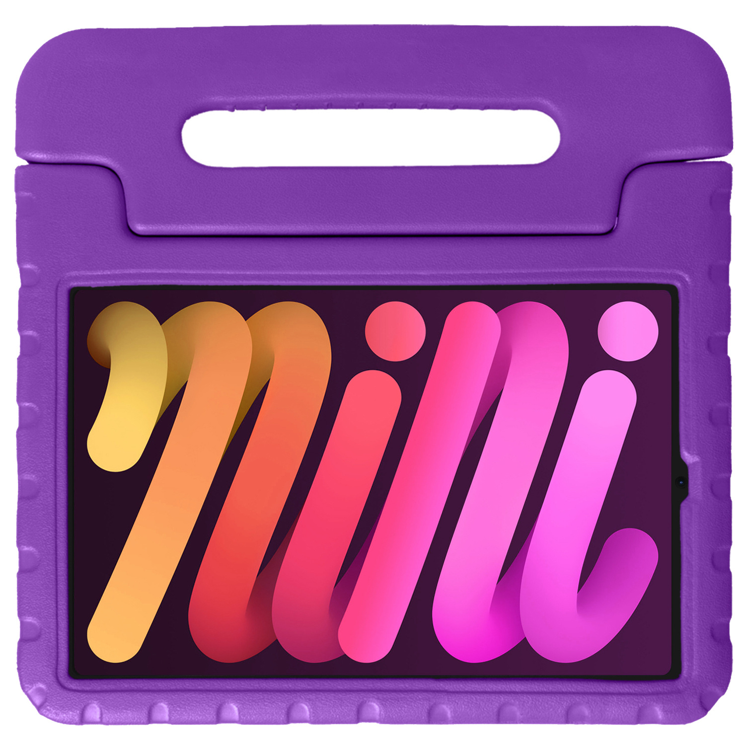 Nomfy Hoes Geschikt voor iPad Mini 6 Hoes Bumper Kindvriendelijk Kids Case Kinderhoes - Hoesje Geschikt voor iPad Mini 6 Hoesje Shockproof Cover Hoes - Paars