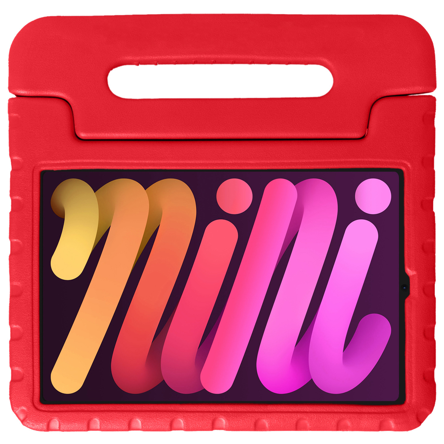 Nomfy Hoes Geschikt voor iPad Mini 6 Hoes Bumper Kindvriendelijk Kids Case Kinderhoes - Hoesje Geschikt voor iPad Mini 6 Hoesje Shockproof Cover Hoes - Rood