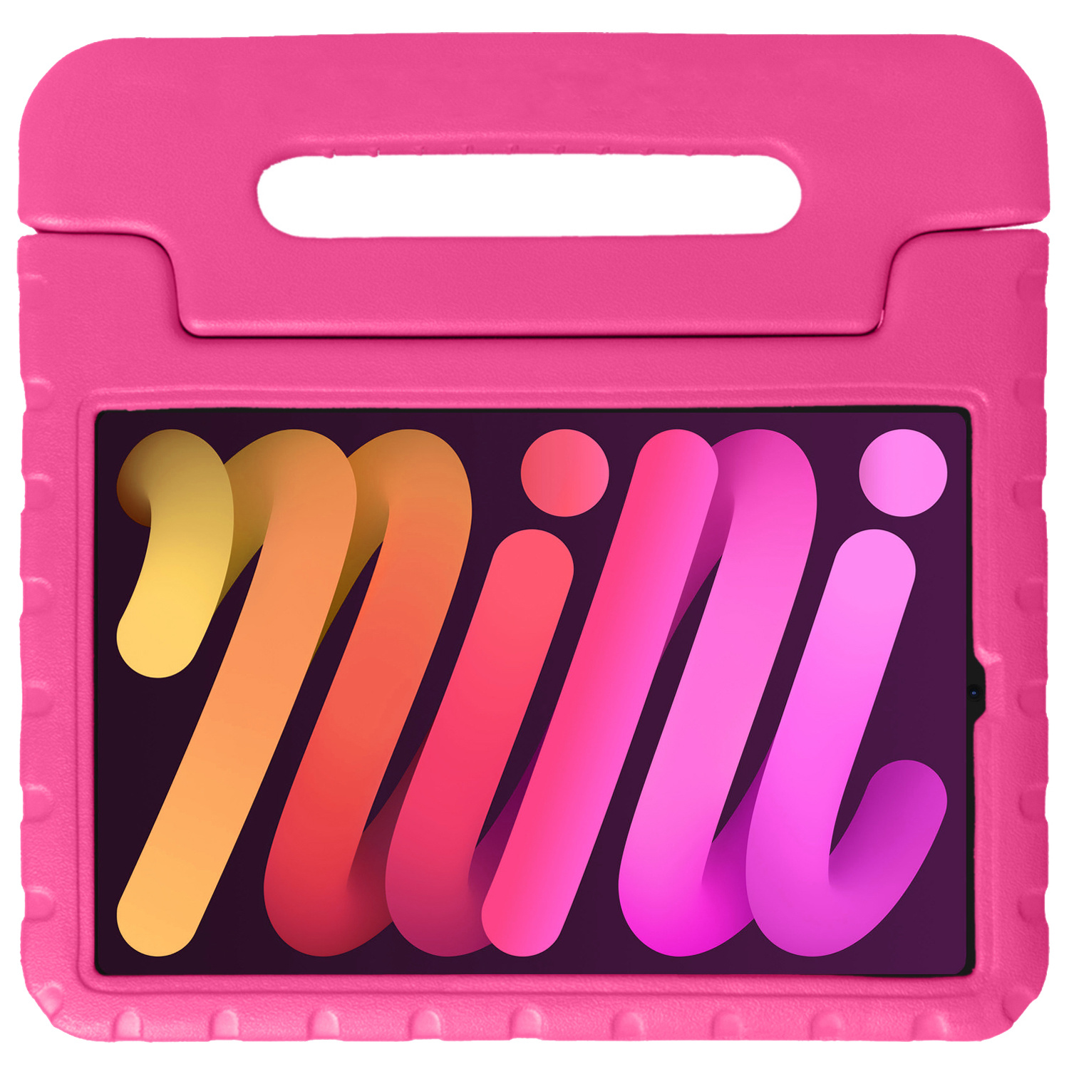 Nomfy Hoes Geschikt voor iPad Mini 6 Hoes Bumper Kindvriendelijk Kids Case Kinderhoes - Hoesje Geschikt voor iPad Mini 6 Hoesje Shockproof Cover Hoes - Roze