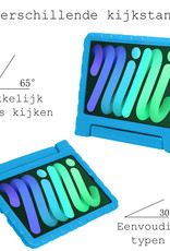 BASEY. Hoesje Geschikt voor iPad Mini 6 Hoesje Kinder Hoes Shockproof Kinderhoes Met 2x Screenprotector - Kindvriendelijk Hoesje Geschikt voor iPad Mini 6 Hoes Kids Case - Blauw