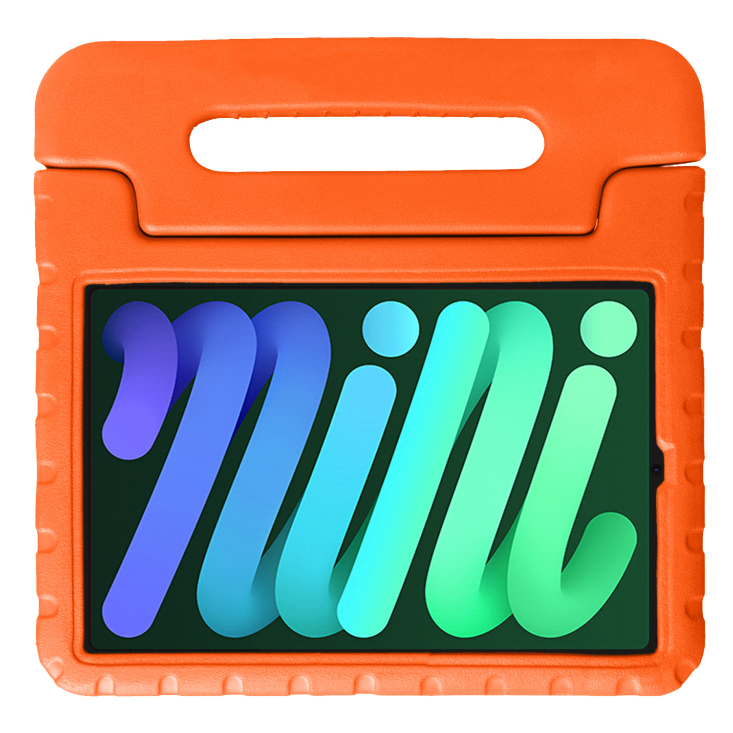BASEY. Hoesje Geschikt voor iPad Mini 6 Hoesje Kinder Hoes Shockproof Kinderhoes Met 2x Screenprotector - Kindvriendelijk Hoesje Geschikt voor iPad Mini 6 Hoes Kids Case - Oranje