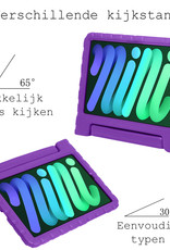 BASEY. Hoesje Geschikt voor iPad Mini 6 Hoesje Kinder Hoes Shockproof Kinderhoes Met 2x Screenprotector - Kindvriendelijk Hoesje Geschikt voor iPad Mini 6 Hoes Kids Case - Paars