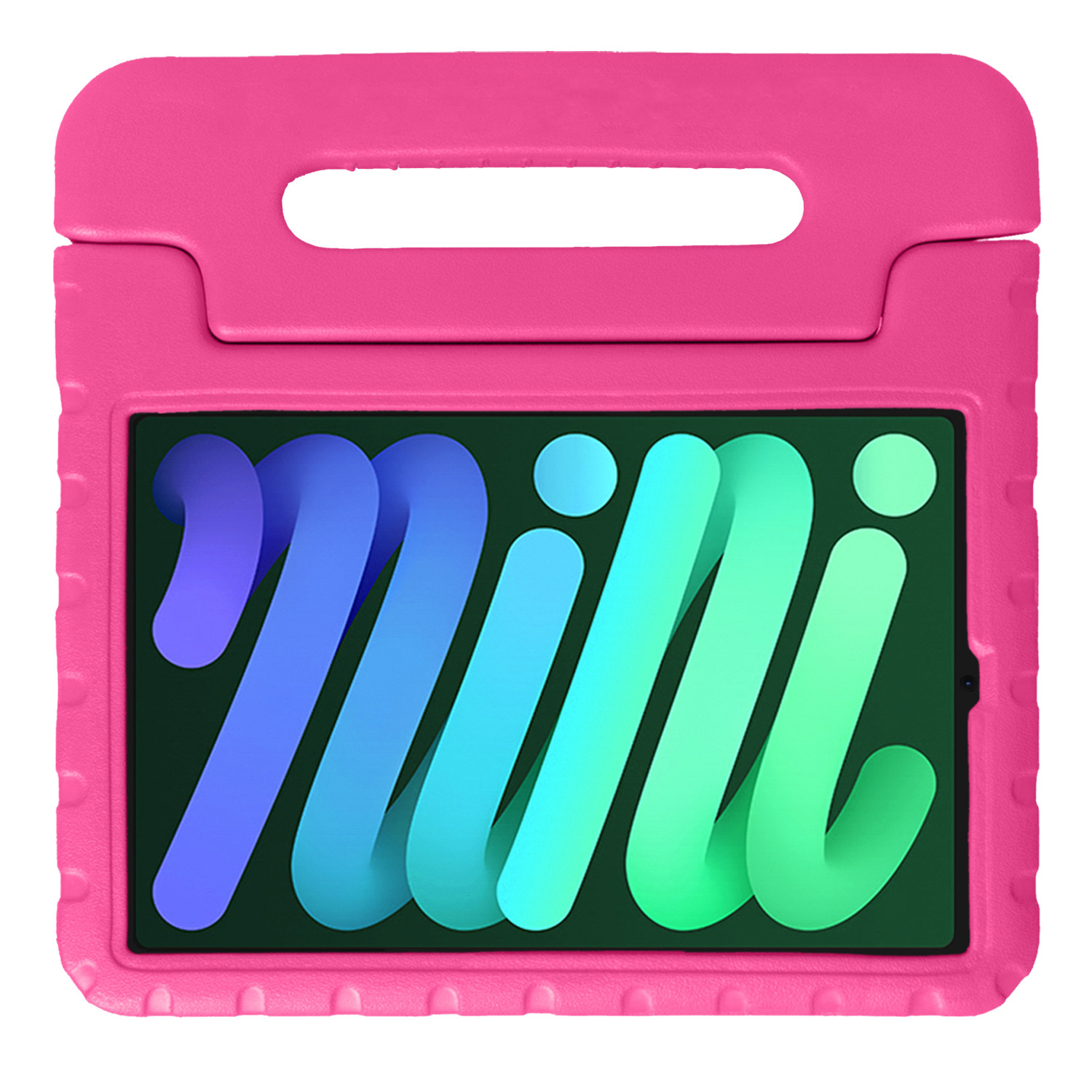BASEY. Hoesje Geschikt voor iPad Mini 6 Hoesje Kinder Hoes Shockproof Kinderhoes Met 2x Screenprotector - Kindvriendelijk Hoesje Geschikt voor iPad Mini 6 Hoes Kids Case - Roze