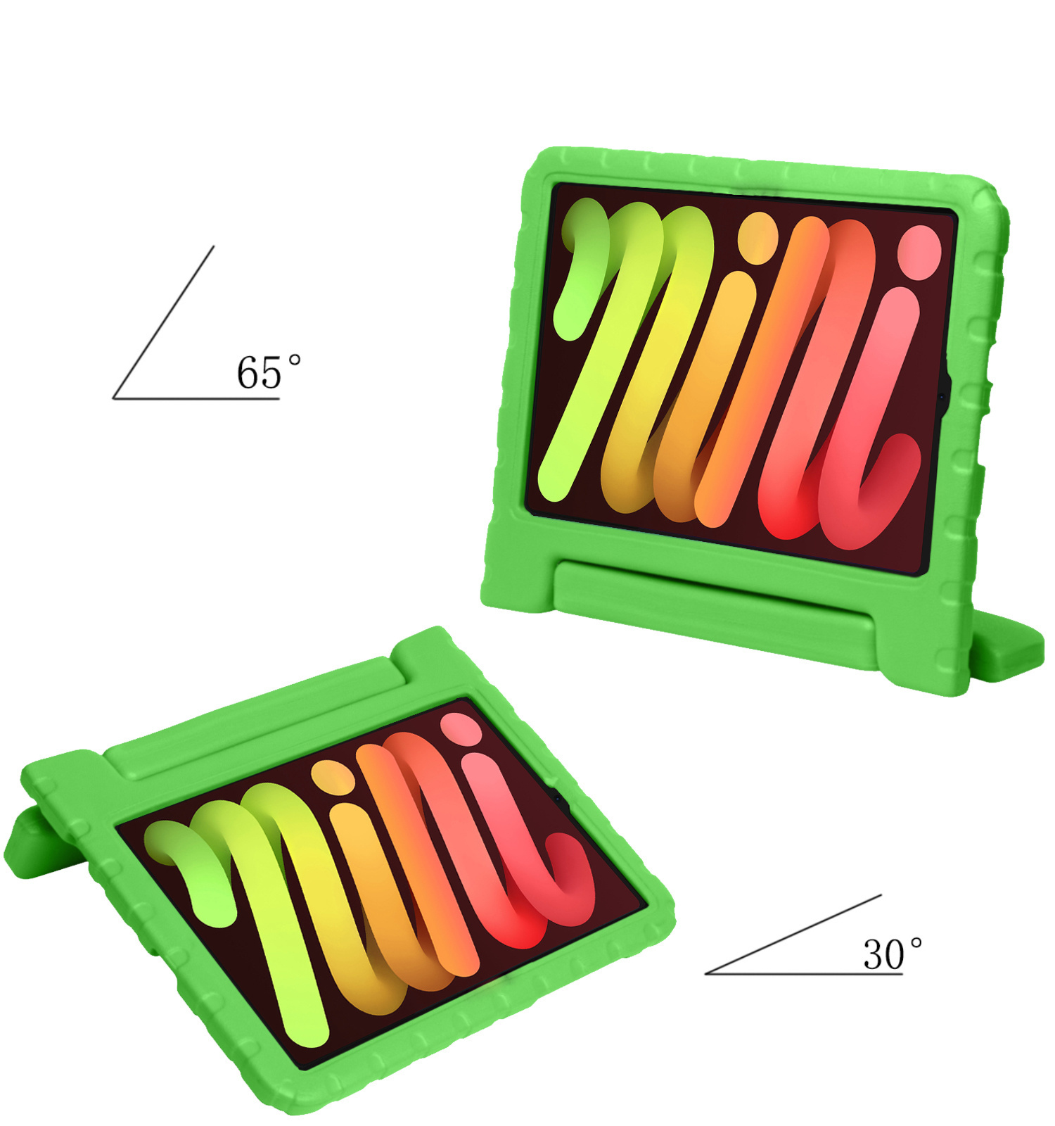 NoXx Hoesje Geschikt voor iPad Mini 6 Hoesje Kinderhoes Shockproof Hoes Kids Case Met 2x Screenprotector - Groen