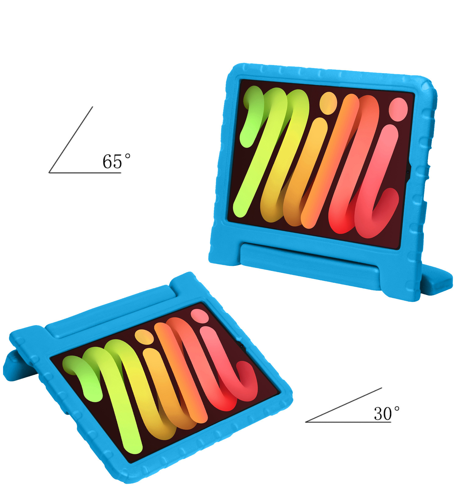 NoXx iPad Mini 6 Kinderhoes Met 2x Screenprotector - Blauw
