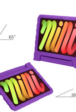 NoXx Hoesje Geschikt voor iPad Mini 6 Hoesje Kinderhoes Shockproof Hoes Kids Case Met 2x Screenprotector - Paars