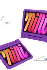 Nomfy Hoes Geschikt voor iPad Mini 6 Hoes Bumper Kindvriendelijk Kids Case Kinderhoes Met 2x Screenprotector - Hoesje Geschikt voor iPad Mini 6 Hoesje Shockproof Cover Hoes - Paars