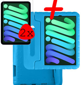 BASEY. BASEY. iPad Mini 6 Kinderhoes Met 2x Screenprotector - Blauw