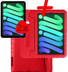 BASEY. BASEY. iPad Mini 6 Kinderhoes Met 2x Screenprotector - Rood