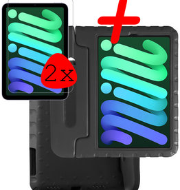 BASEY. BASEY. iPad Mini 6 Kinderhoes Met 2x Screenprotector - Zwart
