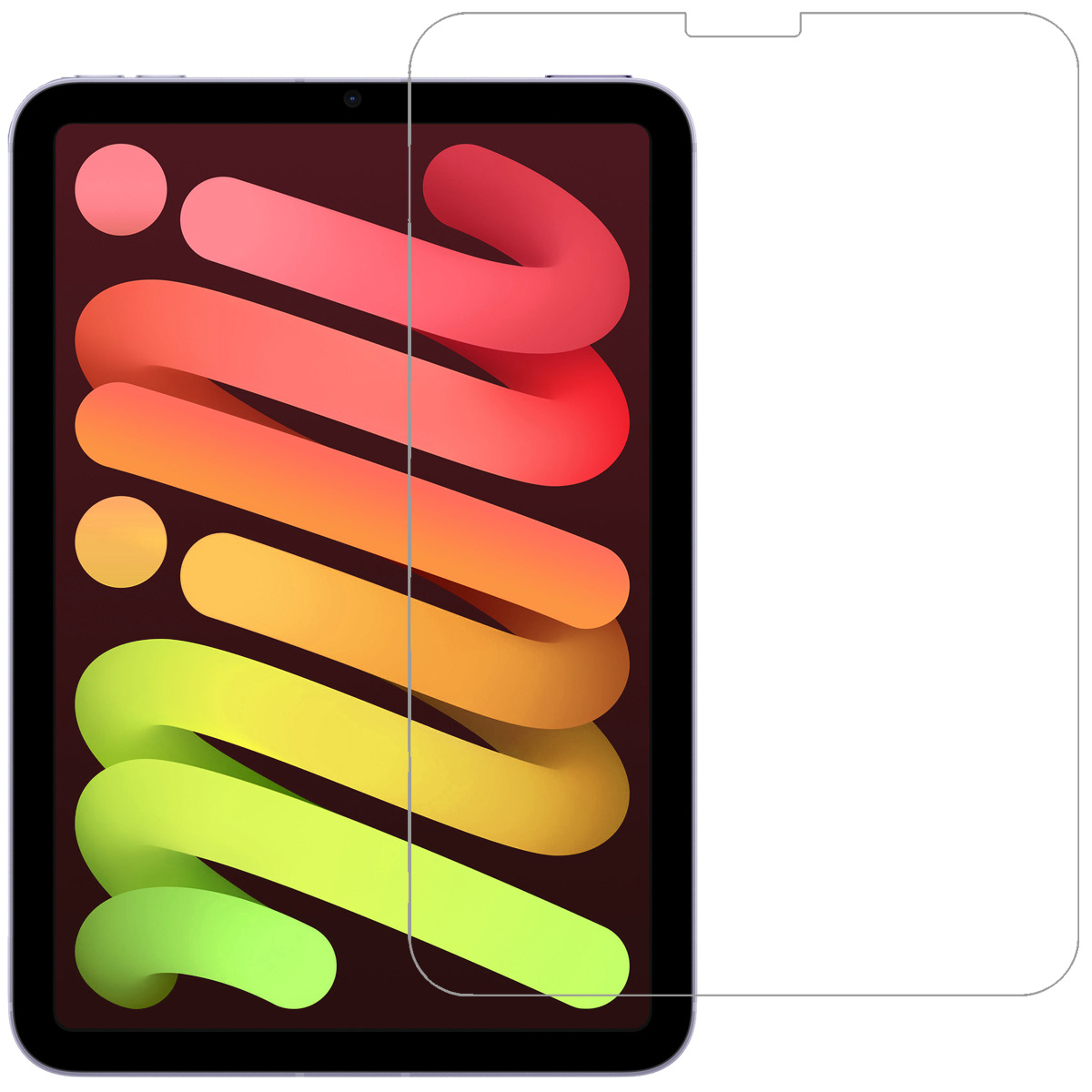 NoXx Hoesje Geschikt voor iPad Mini 6 Hoesje Kinderhoes Shockproof Hoes Kids Case Met Screenprotector - Paars