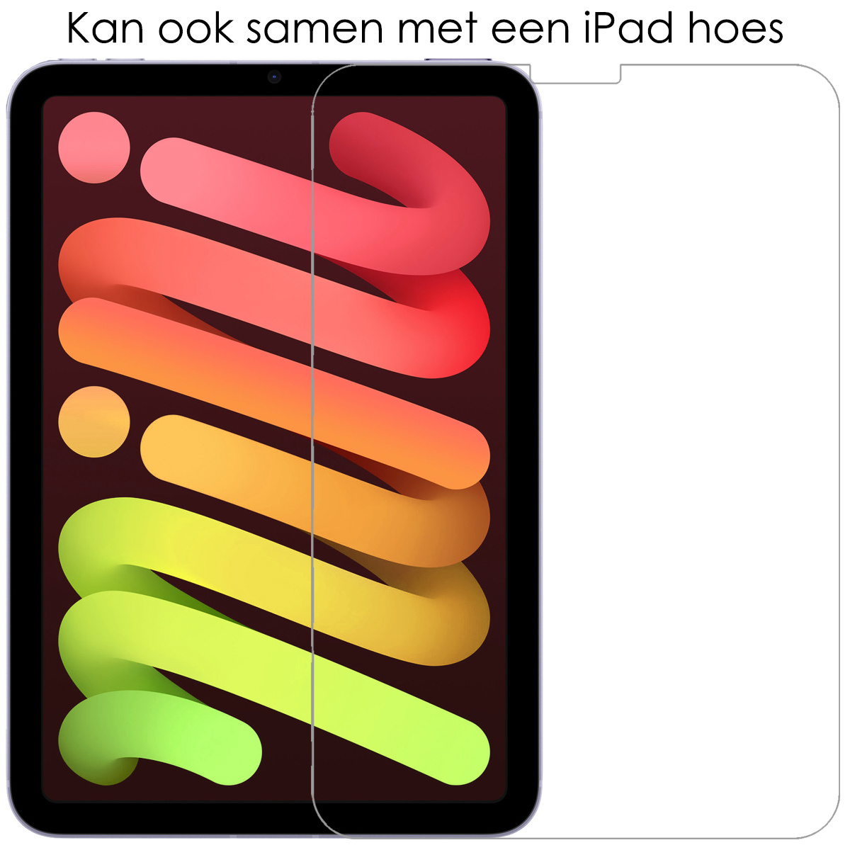 NoXx Hoesje Geschikt voor iPad Mini 6 Hoesje Kinderhoes Shockproof Hoes Kids Case Met Screenprotector - Paars