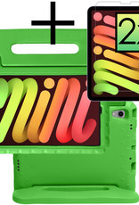 NoXx Hoesje Geschikt voor iPad Mini 6 Hoesje Kinderhoes Shockproof Hoes Kids Case Met 2x Screenprotector - Groen