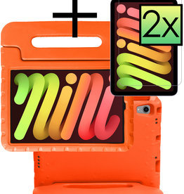NoXx NoXx iPad Mini 6 Kinderhoes Met 2x Screenprotector - Oranje