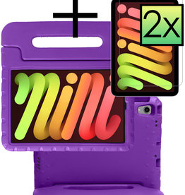NoXx NoXx iPad Mini 6 Kinderhoes Met 2x Screenprotector - Paars