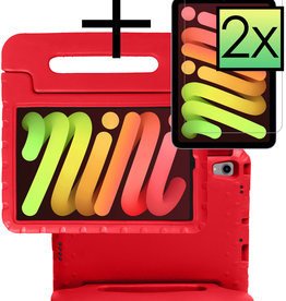 NoXx NoXx iPad Mini 6 Kinderhoes Met 2x Screenprotector - Rood