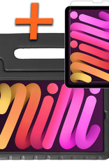 Nomfy Hoes Geschikt voor iPad Mini 6 Hoes Bumper Kindvriendelijk Kids Case Kinderhoes Met Screenprotector - Hoesje Geschikt voor iPad Mini 6 Hoesje Shockproof Cover Hoes - Zwart