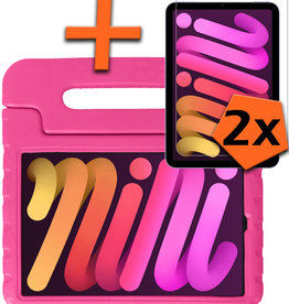 Nomfy Nomfy iPad Mini 6 Kinderhoes Met 2x Screenprotector - Roze