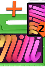 Nomfy Hoes Geschikt voor iPad Mini 6 Hoes Bumper Kindvriendelijk Kids Case Kinderhoes Met 2x Screenprotector - Hoesje Geschikt voor iPad Mini 6 Hoesje Shockproof Cover Hoes - Groen