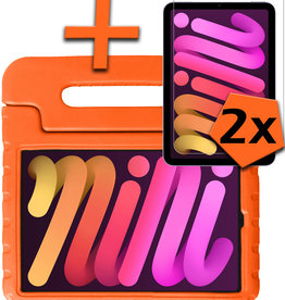 Nomfy Nomfy iPad Mini 6 Kinderhoes Met 2x Screenprotector - Oranje