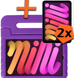 Nomfy Nomfy iPad Mini 6 Kinderhoes Met 2x Screenprotector - Paars