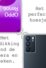 BASEY. Hoes Geschikt voor OPPO Reno 6 Hoesje Shock Proof Case Hoes Siliconen - Hoesje Geschikt voor OPPO Reno 6 Hoes Cover Shockproof - Transparant