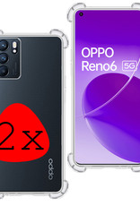 BASEY. Hoes Geschikt voor OPPO Reno 6 Hoesje Shock Proof Case Hoes Siliconen - Hoesje Geschikt voor OPPO Reno 6 Hoes Cover Shockproof - Transparant - 2 Stuks