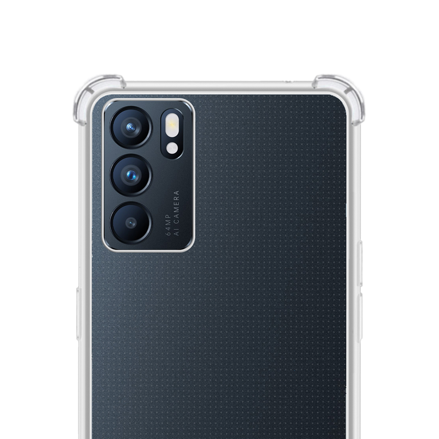 NoXx Hoes Geschikt voor OPPO Reno 6 Hoesje Siliconen Cover Shock Proof Back Case Shockproof Hoes - Transparant - 2x