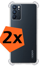 Nomfy Hoesje Geschikt voor OPPO Reno 6 Hoesje Shock Proof Cover Case Shockproof - Hoes Geschikt voor OPPO Reno 6 Hoes Siliconen Back Case - Transparant - 2 PACK