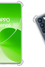 Nomfy Hoesje Geschikt voor OPPO Reno 6 Hoesje Shock Proof Cover Case Shockproof - Hoes Geschikt voor OPPO Reno 6 Hoes Siliconen Back Case - Transparant - 2 PACK