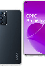 BASEY. Hoes Geschikt voor OPPO Reno 6 Hoesje Siliconen Back Cover Case - Hoesje Geschikt voor OPPO Reno 6 Hoes Cover Hoesje - Transparant