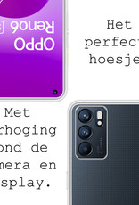 BASEY. Hoes Geschikt voor OPPO Reno 6 Hoesje Siliconen Back Cover Case - Hoesje Geschikt voor OPPO Reno 6 Hoes Cover Hoesje - Transparant