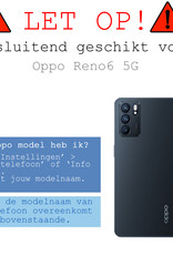 BASEY. Hoes Geschikt voor OPPO Reno 6 Hoesje Siliconen Back Cover Case - Hoesje Geschikt voor OPPO Reno 6 Hoes Cover Hoesje - Transparant