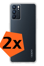 Nomfy Hoesje Geschikt voor OPPO Reno 6 Hoesje Siliconen Cover Case - Hoes Geschikt voor OPPO Reno 6 Hoes Back Case - 2-PACK - Transparant