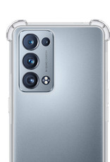 NoXx Hoes Geschikt voor OPPO Reno 6 Pro Hoesje Siliconen Cover Shock Proof Back Case Shockproof Hoes - Transparant - 2x