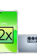 NoXx Hoes Geschikt voor OPPO Reno 6 Pro Hoesje Siliconen Cover Shock Proof Back Case Shockproof Hoes - Transparant - 2x