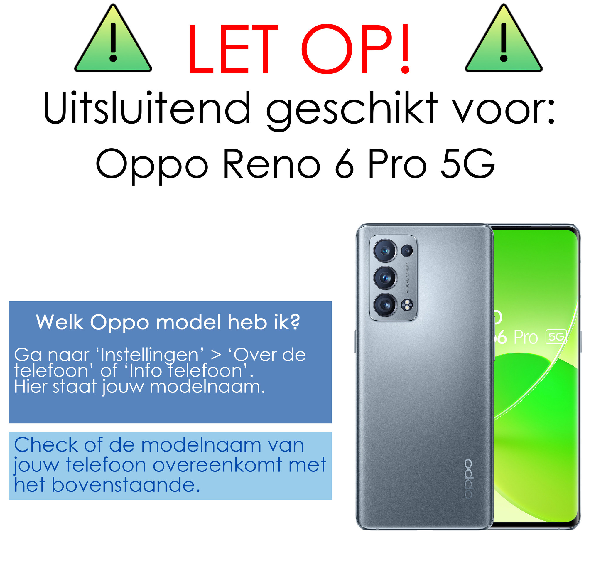 NoXx Hoes Geschikt voor OPPO Reno 6 Pro Hoesje Siliconen Cover Shock Proof Back Case Shockproof Hoes - Transparant - 2x