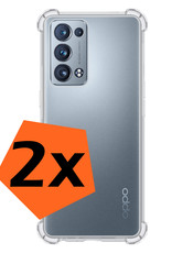 Nomfy Hoesje Geschikt voor OPPO Reno 6 Pro Hoesje Shock Proof Cover Case Shockproof - Hoes Geschikt voor OPPO Reno 6 Pro Hoes Siliconen Back Case - Transparant - 2 PACK