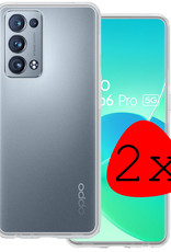 BASEY. Hoes Geschikt voor OPPO Reno 6 Pro Hoesje Siliconen Back Cover Case - Hoesje Geschikt voor OPPO Reno 6 Pro Hoes Cover Hoesje - Transparant - 2 Stuks