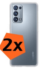 Nomfy Hoesje Geschikt voor OPPO Reno 6 Pro Hoesje Siliconen Cover Case - Hoes Geschikt voor OPPO Reno 6 Pro Hoes Back Case - 2-PACK - Transparant