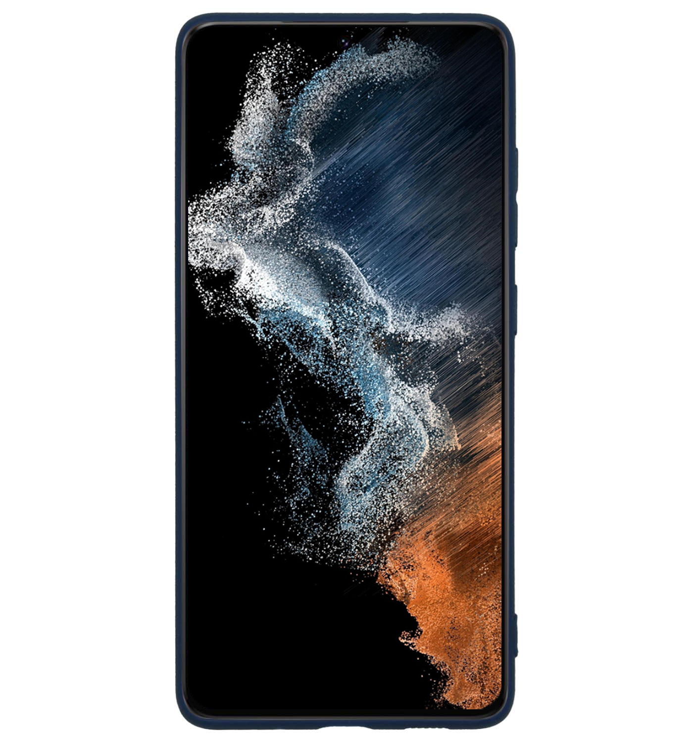 NoXx Hoes Geschikt voor Samsung S22 Hoesje Cover Siliconen Back Case Hoes - Donkerblauw