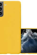 NoXx Hoes Geschikt voor Samsung S22 Hoesje Cover Siliconen Back Case Hoes - Geel
