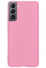Samsung Galaxy S22 Hoesje Back Cover Siliconen Case Hoes - Licht Roze