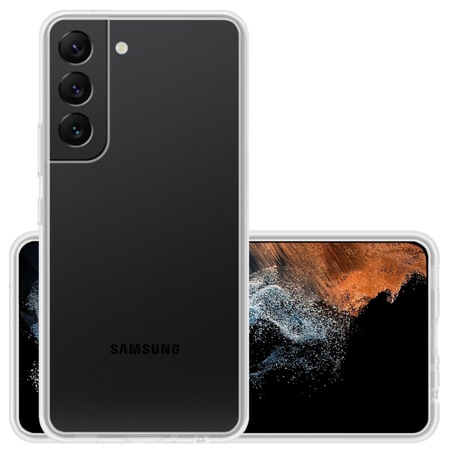 NoXx Hoes Geschikt voor Samsung S22 Hoesje Cover Siliconen Back Case Hoes - Transparant