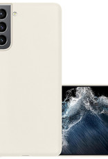 NoXx Hoes Geschikt voor Samsung S22 Hoesje Cover Siliconen Back Case Hoes - Wit