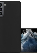 NoXx Hoes Geschikt voor Samsung S22 Hoesje Cover Siliconen Back Case Hoes - Zwart