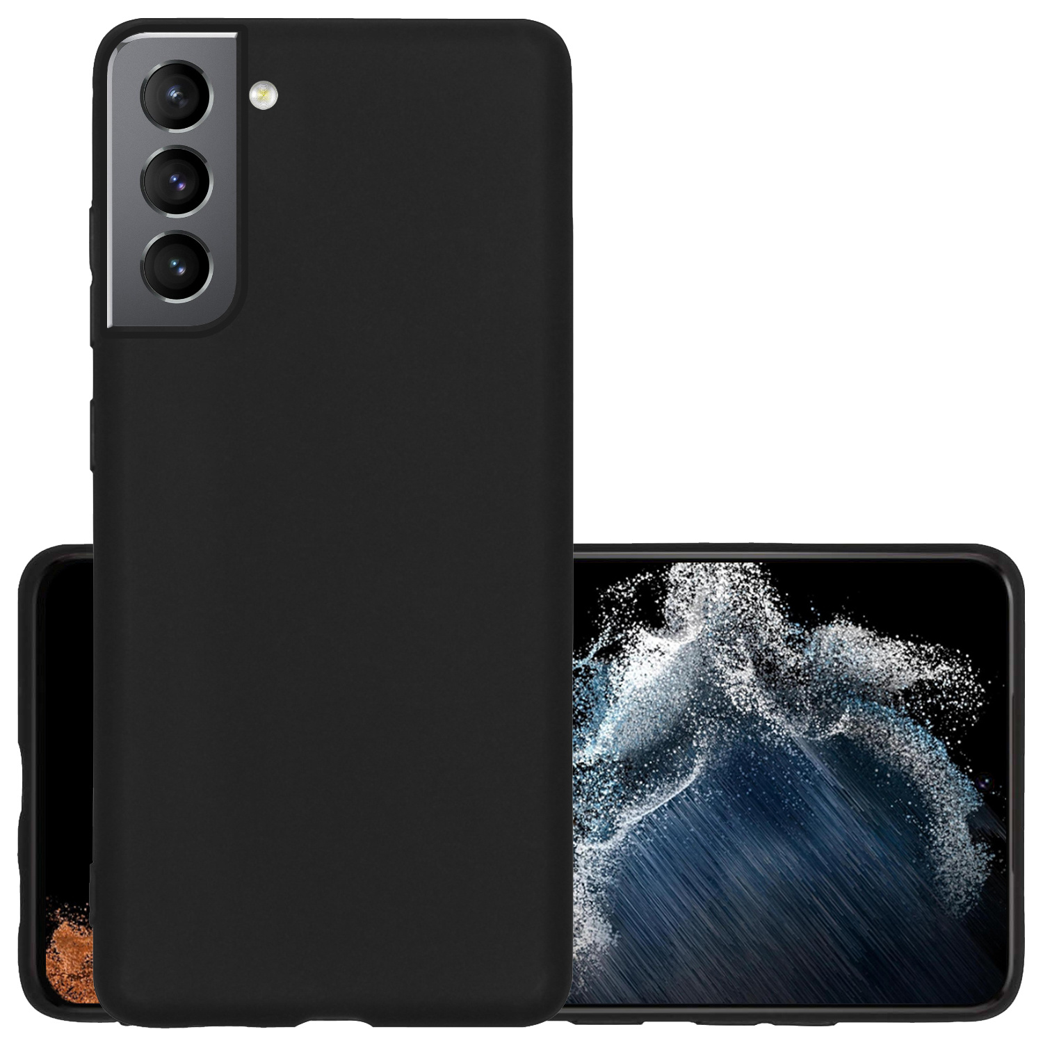 NoXx Hoes Geschikt voor Samsung S22 Hoesje Cover Siliconen Back Case Hoes - Zwart